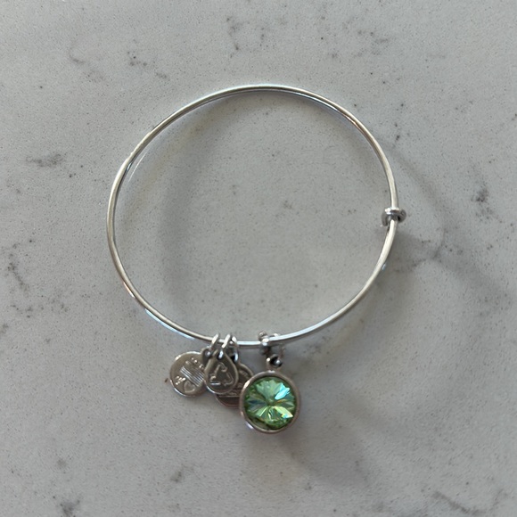 Alex and Ani Birthstone 5 bangles bracelets silver pink diamond rhinestone blue - Picture 13 of 14